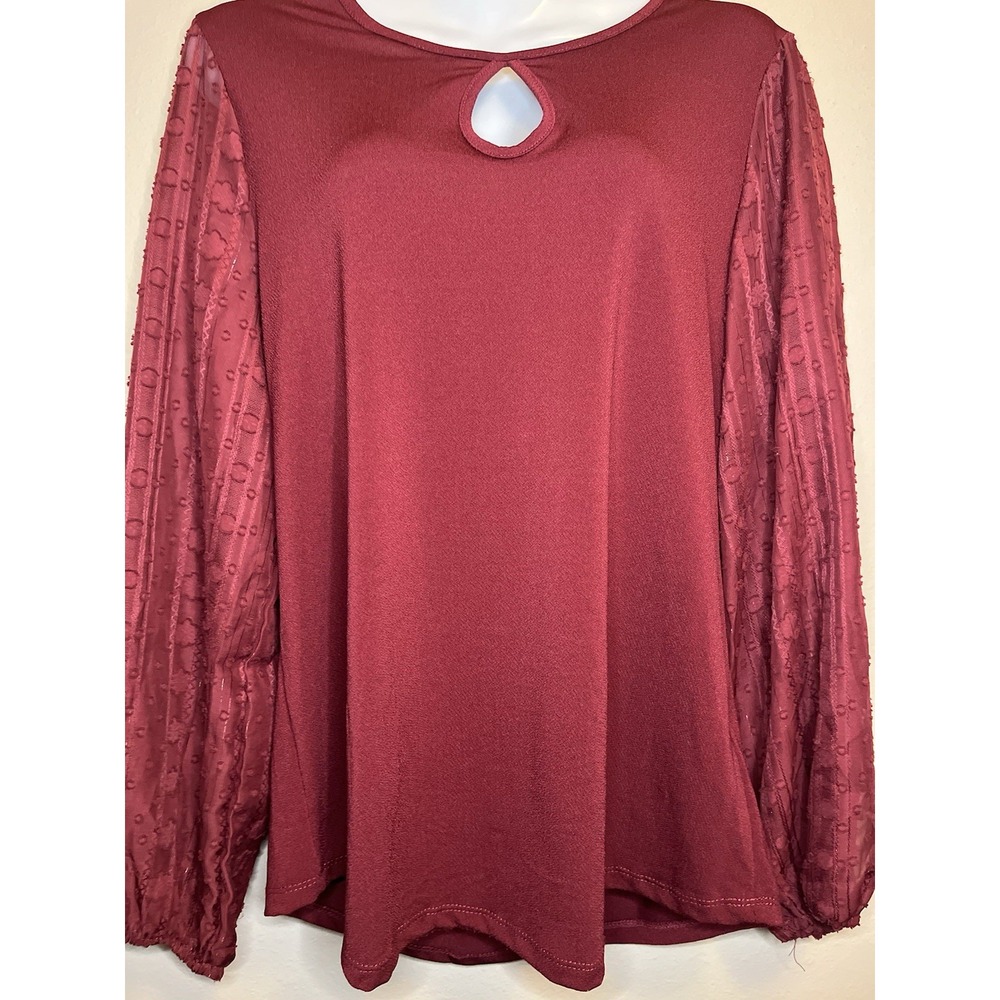 Cure Long Sleeve Burgundy Blouse women